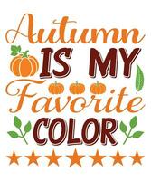outono é meu favorito cor outono dia camiseta impressão modelo vetor