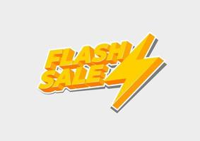 venda de flash na moda com etiqueta amarela de trovão. vetor