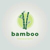 bambu com emblema logotipo ícone projeto, ilustração do minimalista bambu vetor
