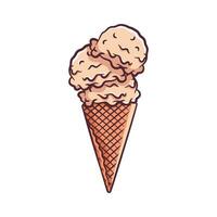 gelo creme cone vetor ilustração com cor