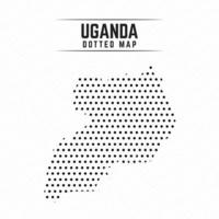 mapa pontilhado de uganda vetor