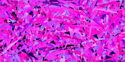 textura de vetor rosa roxo escuro com triângulos aleatórios