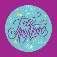 Feliz Ano Novo ou Feliz Ano Novo Mão Lettering vetor