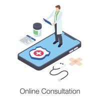 consulta médica online vetor