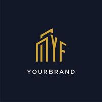 yf monograma inicial com design de logotipo de construção vetor