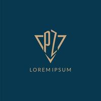 pz logotipo iniciais triângulo forma estilo, criativo logotipo Projeto vetor