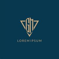 gm logotipo iniciais triângulo forma estilo, criativo logotipo Projeto vetor