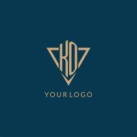 ko logotipo iniciais triângulo forma estilo, criativo logotipo Projeto vetor