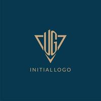 ug logotipo iniciais triângulo forma estilo, criativo logotipo Projeto vetor