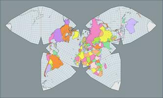 mundo mapa waterman borboleta projeção vetor