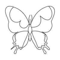 contínuo 1 linha desenhando do borboleta pássaro vetor ilustração Projeto