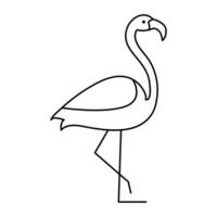 contínuo 1 linha desenhando do garça pássaro vetor ilustração
