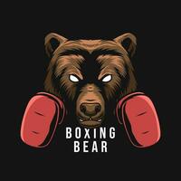 boxe Urso vetor mascote ilustração