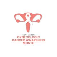 vetor ilustração Projeto conceito do ginecológico Câncer consciência mês observado em cada setembro. fêmea reprodutivo sistema símbolo