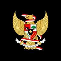 garuda pancasila Indonésia Estado símbolo com Indonésia bandeira fita Preto fundo vetor