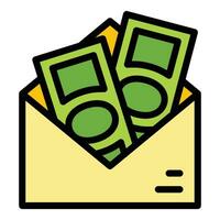 caridade dinheiro envelope ícone vetor plano
