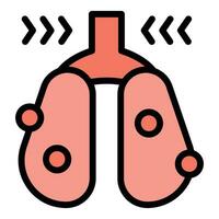 pulmões vírus ícone vetor plano