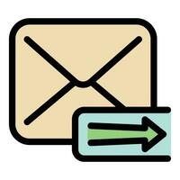 mandar cv o email ícone vetor plano