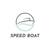 Rapidez barco vela barco logotipo Projeto criativo idéia minimalista com círculo vetor