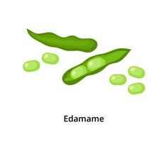 desenho animado edamame feijões. vetor