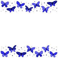 poster com decorativo rabisco borboletas. vetor