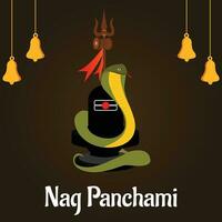 feliz importunar panchami indiano hindu festival celebração vetor Projeto