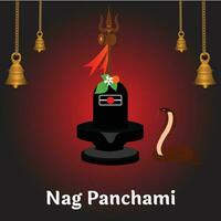 feliz importunar panchami indiano hindu festival celebração vetor Projeto