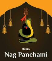 feliz importunar panchami indiano hindu festival celebração vetor Projeto