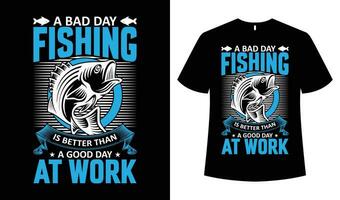 pescaria camiseta Projeto modelo imagem. vetor