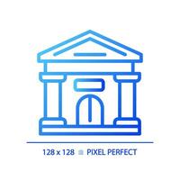 2d pixel perfeito azul gradiente parlamento construção ícone, isolado vetor, fino linha ilustração. vetor