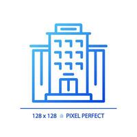 2d pixel perfeito azul gradiente apartamento ícone, isolado vetor, construção fino linha ilustração. vetor