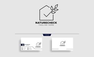 verificar aprovação agricultura eco natureza logotipo modelo ícone vetor isolado