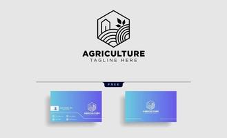 agricultura eco natureza linha verde arte logotipo modelo ícone elemento isolado vetor