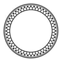 design de moldura de borda redonda geométrica maori redonda. Preto e branco vetor