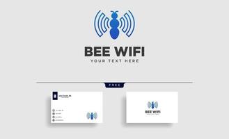 abelha conexão comunicação logotipo criativo modelo ilustração vetorial ícone elemento isolado vetor