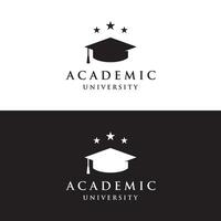 Educação logotipo modelo Projeto com solteiro boné e livro conceito com criativo ideia.logotipo para escola, universidade, academia e estudante. vetor