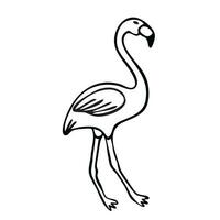 flamingos estão tropical pássaros. vetor ilustração. rabisco estilo isolado em uma branco fundo.