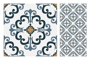 padrões de azulejos antigos design sem costura antigo vetor