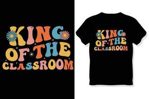 rei do a Sala de aula professor retro ondulado professor tipografia t camisa projeto, professores dia t camisa vetor