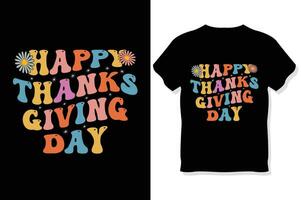 camiseta feliz dia de agradecimento vetor