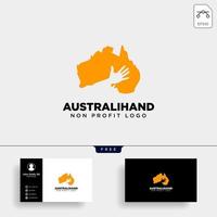 austrália caridade sem fins lucrativos cuidado mão logotipo modelo ilustração vetorial ícone elemento isolado vetor