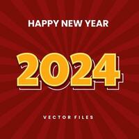 laranja vermelho 2024 Novo ano vetor