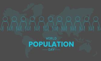 dia da população mundial com vetor de mapa de pessoas