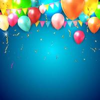 fundo de balão 3D realista para festa ou feriado ou aniversário ou cartão promocional vetor
