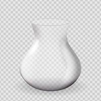 elemento de design de vaso de vidro 3d realista em transparente vetor