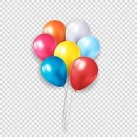 balão 3D realista para festa ou feriado ou aniversário ou cartão promocional vetor