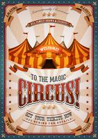 Cartaz de circo vintage com grande parte superior