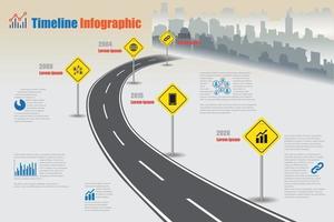 roteiro de negócios linha do tempo infográfico cidade projetada para abstrato modelo marco elemento diagrama moderno processo tecnologia digital marketing dados apresentação gráfico ilustração vetorial vetor