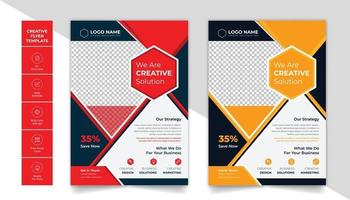 layout de design de folheto de negócios corporativos com esquema de cores atraente vetor