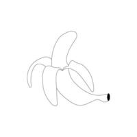 frutas coloração livro banana linha arte ilustração vetor